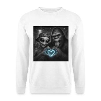 Bigfoot Sasquatch Alien Love signe de la main - Sweat-shirt Unisexe - blanc - Devant