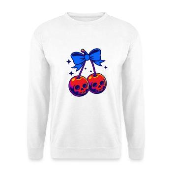 Cerises rétro crâne design vintage - Sweat-shirt Unisexe - blanc - Devant