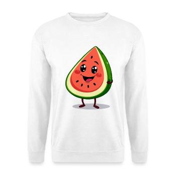 Humorvoller Wassermelonen Karikatur - Unisex Pullover - Weiß - Vorne