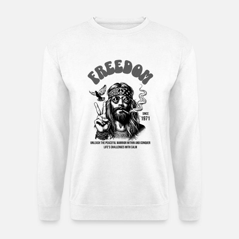 Hippie am Entspannen - Unisex Pullover - Weiß