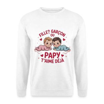 Gender Reveal Opa Party Baby Reveal - Unisex Pullover - Weiß - Vorne