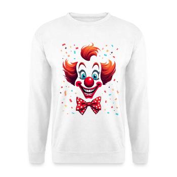 Frecher Clown mit Konfetti Design - Unisex Pullover - Weiß - Vorne