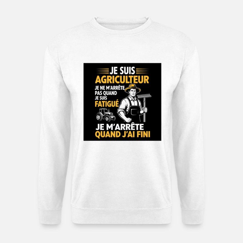 Motivierender landwirtschaftlicher Humor - Unisex Pullover - Weiß