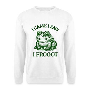 I Came I Saw I Frogot Funny Frog Pun - Unisex Sweatshirt - white - Front