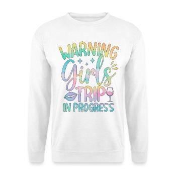 Warnende Mädchenreise Motiv mit Pastellfarben - Unisex Pullover - Weiß - Vorne
