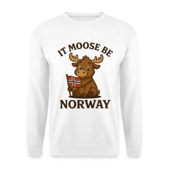 Elch & Norwegen Wortwitz – It Moose Be Norway - Unisex Sweatshirt - white - Front