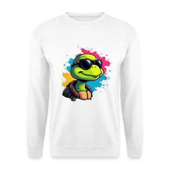Casual turtle with sunglasses - Unisex Sweatshirt - white - Front