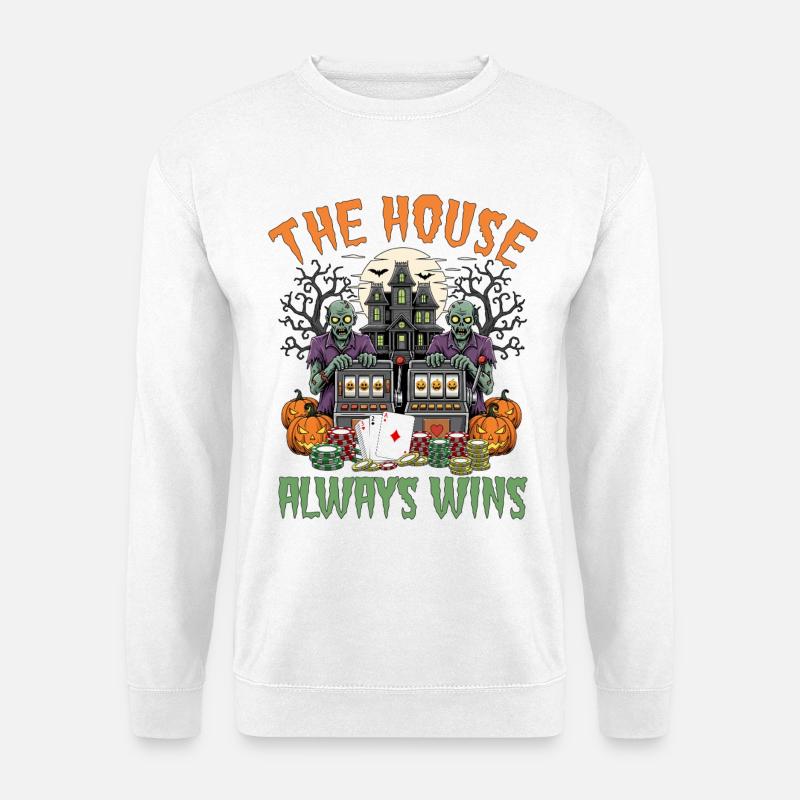 Gruselige Halloween Glücksspiel Design - Unisex Pullover - Weiß