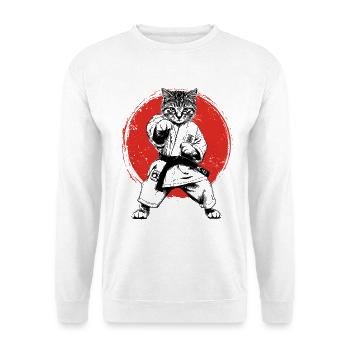 Karaté, Judo, arts martiaux japonais, chat - Sweat-shirt Unisexe - blanc - Devant