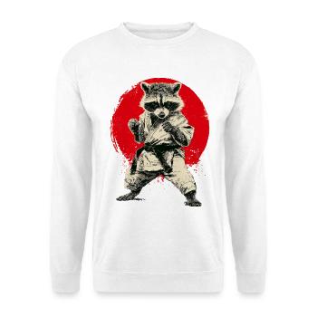 Karaté, judo, arts martiaux japonais, raton laveur - Sweat-shirt Unisexe - blanc - Devant