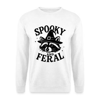 Spooky and Feral Halloween Raccoon Design - Unisex Sweatshirt - white - Front