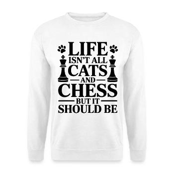 Chess Saying Chess Player Cat Chess Gift - Unisex Sweatshirt - white - Front