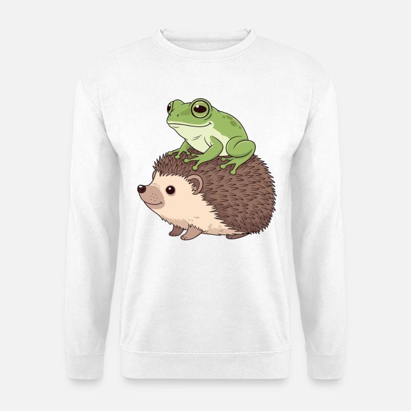 Niedliche Tierfreunde Illustration - Unisex Pullover - Weiß