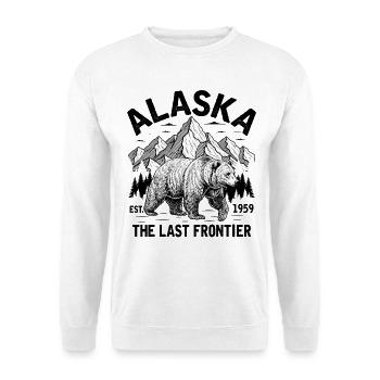 Ours et paysage de montagne en Alaska - Sweat-shirt Unisexe - blanc - Devant