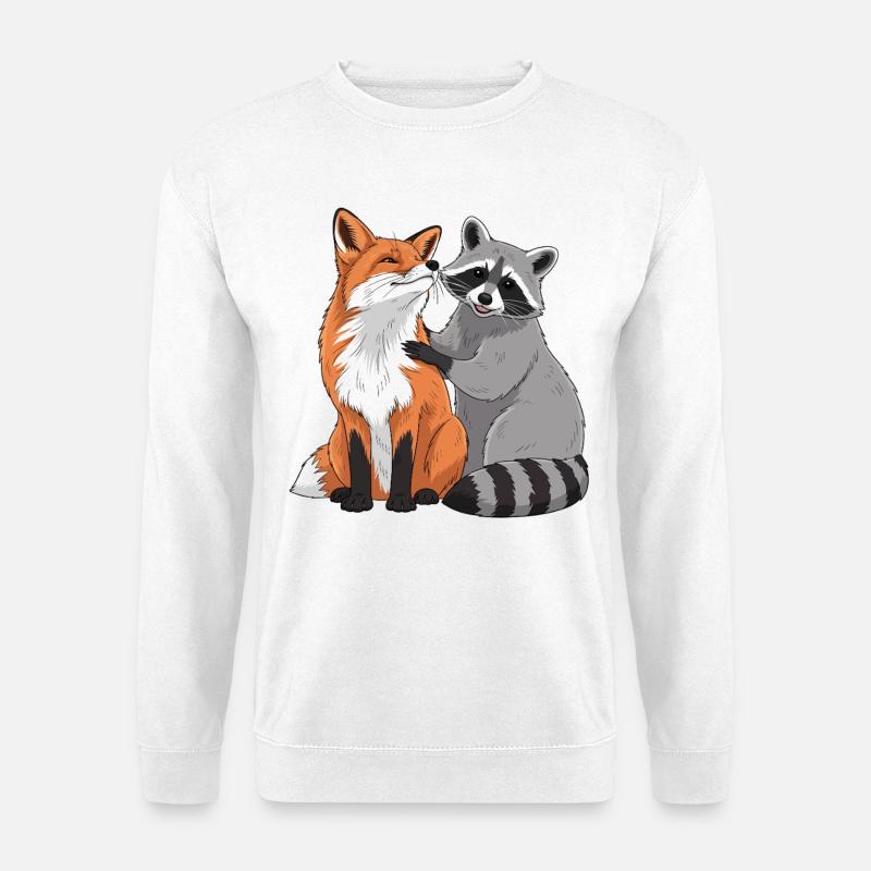 Wilde Tierfreunde Illustration - Unisex Pullover - Weiß