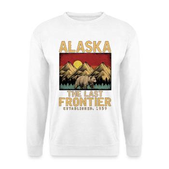 Alaska Gebirgslandschaft mit Bär - Unisex Pullover - Weiß - Vorne