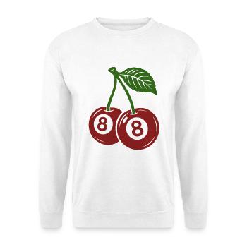 Cadeau pour joueur de billard, boules à huit, cerises - Sweat-shirt Unisexe - blanc - Devant