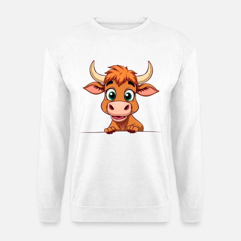 Lustiger Bulle Cartoon Design - Unisex Pullover - Weiß