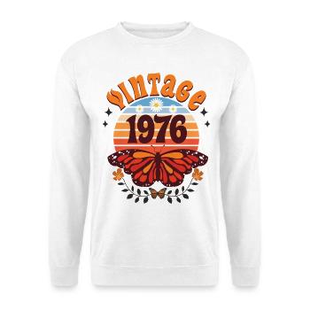1976 Butterfly 50th Birthday Woman - Unisex Sweatshirt - white - Front