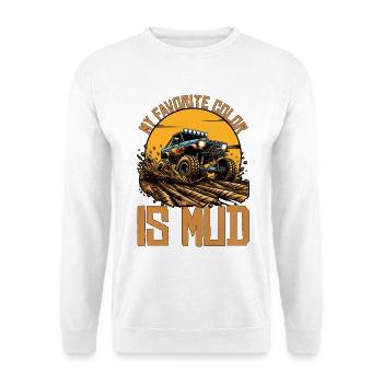 Course de boue Ma couleur préférée est les véhicules tout-terrain - Sweat-shirt Unisexe - blanc - Devant