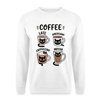 Coffee Mugs with Cat Motifs - Unisex Sweatshirt - white - Front