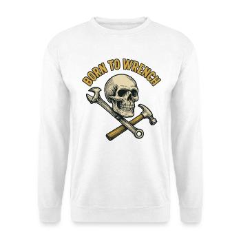 Born To Wrench Skull Mechaniker lustige Garage - Unisex Pullover - Weiß - Vorne
