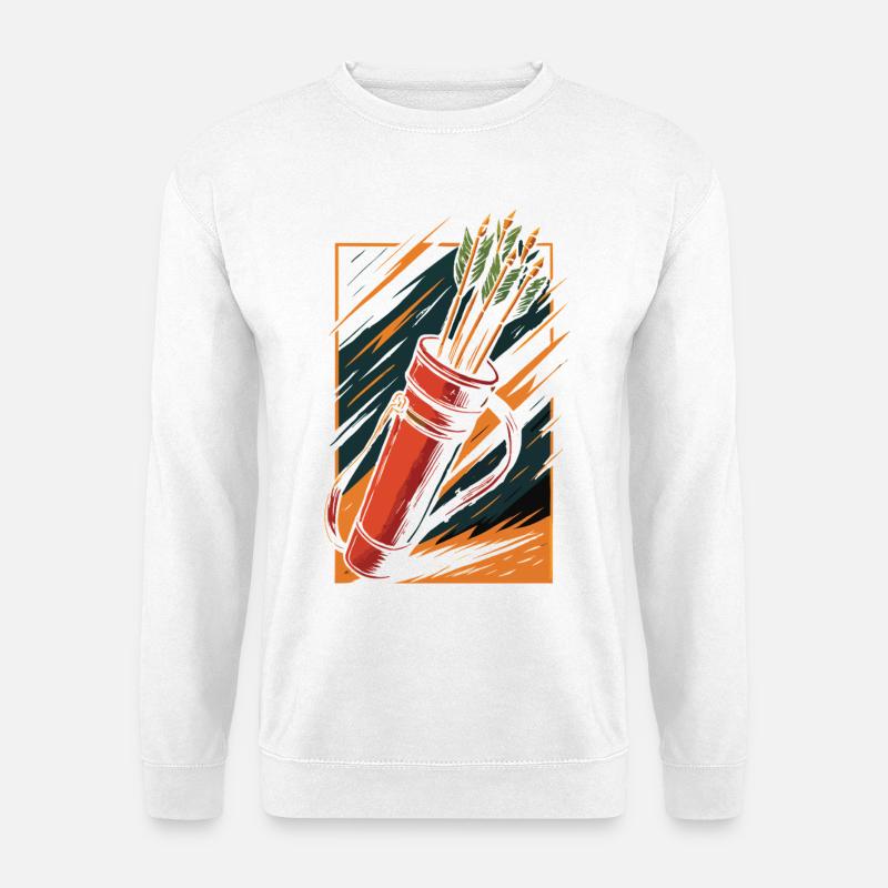 Bogenschießen Bogen Köcher Pfeile Design - Unisex Pullover - Weiß