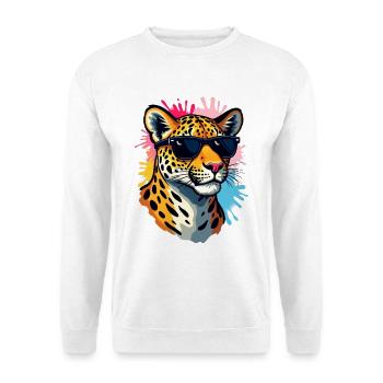 Chill Panther avec lunettes de soleil - Sweat-shirt Unisexe - blanc - Devant