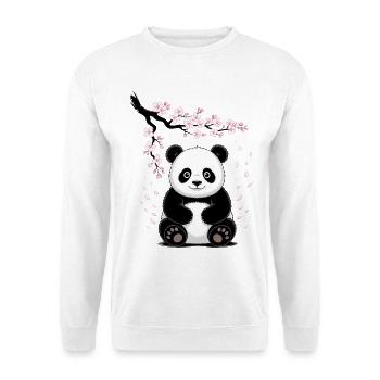 Panda, Panda Ours, Japonais, Cerisier en fleurs - Sweat-shirt Unisexe - blanc - Devant