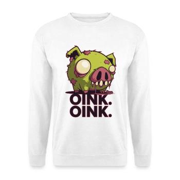 Conception de dessin animé de cochon zombie effrayant - Sweat-shirt Unisexe - blanc - Devant