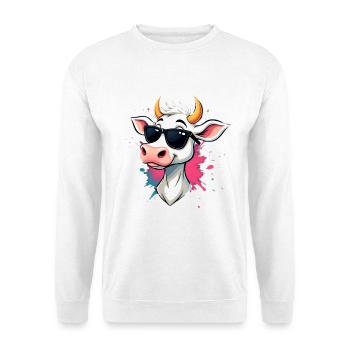 Chillen mit Sonnenbrille Kuh - Unisex Pullover - Weiß - Vorne