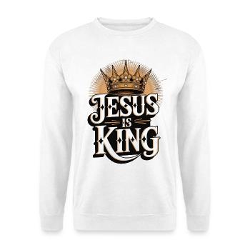 Jesus als König mit Krone Design - Unisex Pullover - Weiß - Vorne