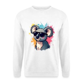 Koala cool avec des lunettes de soleil et une explosion de couleurs - Sweat-shirt Unisexe - blanc - Devant