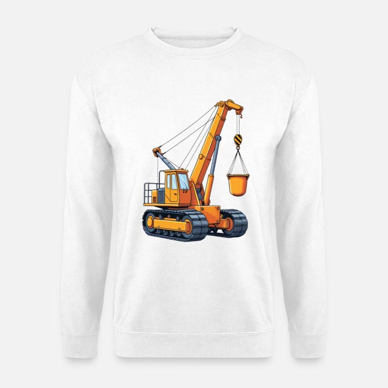 Kran Cartoon-Style - Unisex Pullover - Weiß