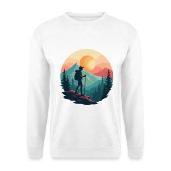 Aventurier à la montagne - Sweat-shirt Unisexe - blanc - Devant