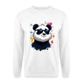 Panda cool avec des lunettes de soleil - Sweat-shirt Unisexe - blanc - Devant