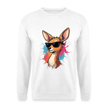 Illustration de faon avec des lunettes de soleil cool - Sweat-shirt Unisexe - blanc - Devant