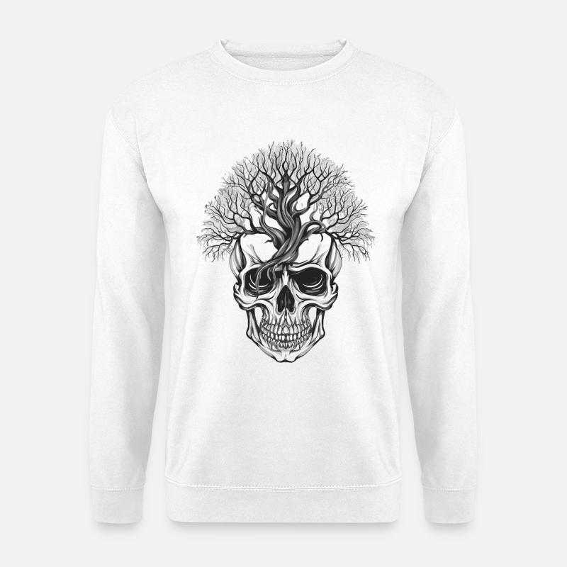 Waldbaum Skull Kunstdesign - Unisex Pullover - Weiß