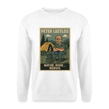 Peter Lustlos Natur Camping Design - Unisex Pullover - Weiß - Vorne - Alina (178cm) & Michal (187cm)