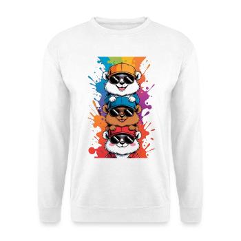 Cats in sunglasses style - Unisex Sweatshirt - white - Front