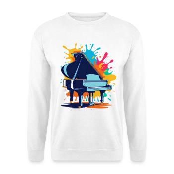 Bunter Klavierkunst Druck - Unisex Pullover - Weiß - Vorne