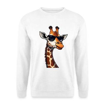 Cool Giraffe mit Sonnenbrille - Unisex Pullover - Weiß - Vorne - Alina (178cm) & Michal (187cm)
