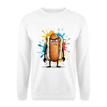 Angry hot dog with color explosion - Unisex Sweatshirt - white - Front