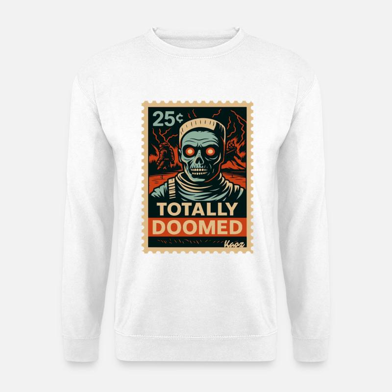 Apokalyptischer Schädel Illustrationsdesign - Unisex Pullover - Weiß