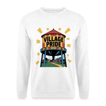 Pop Art Wasserturm Buntes Dorfdesign - Unisex Pullover - Weiß - Vorne