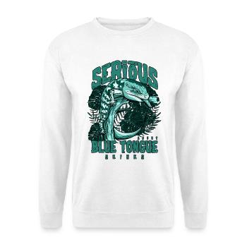 Ernsthaft über Blauzungenskinke Reptilienhalter - Unisex Pullover - Weiß - Vorne