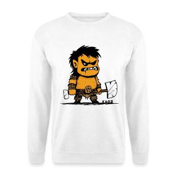 Viking Cartoon Orc Warrior Illustration - Unisex Sweatshirt - white - Front