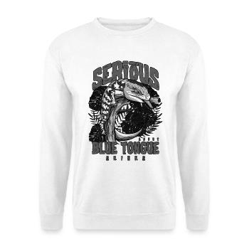 Ernsthaft über Blauzungenskinke Reptilienhalter - Unisex Pullover - Weiß - Vorne