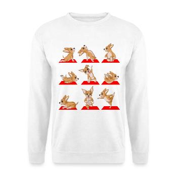 Chihuahua Yoga - Unisex Pullover - Weiß - Vorne