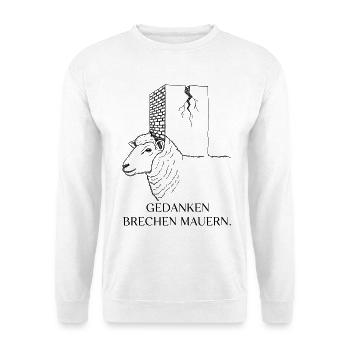 Thoughts break walls - Sheep Motivation - Unisex Sweatshirt - white - Front